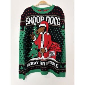 Snoop Dogg Merry Chrismizzle Ugly Christmas Sweater Multi-Color‎ Unisex Large